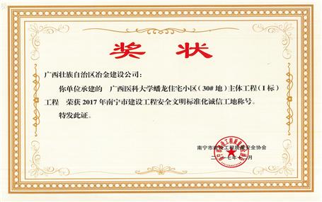 南寧分公司四個項(xiàng)目獲表彰！