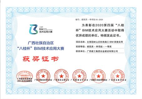 喜訊！公司榮獲“八桂杯”BIM技術(shù)應(yīng)用大賽一等獎(jiǎng)
